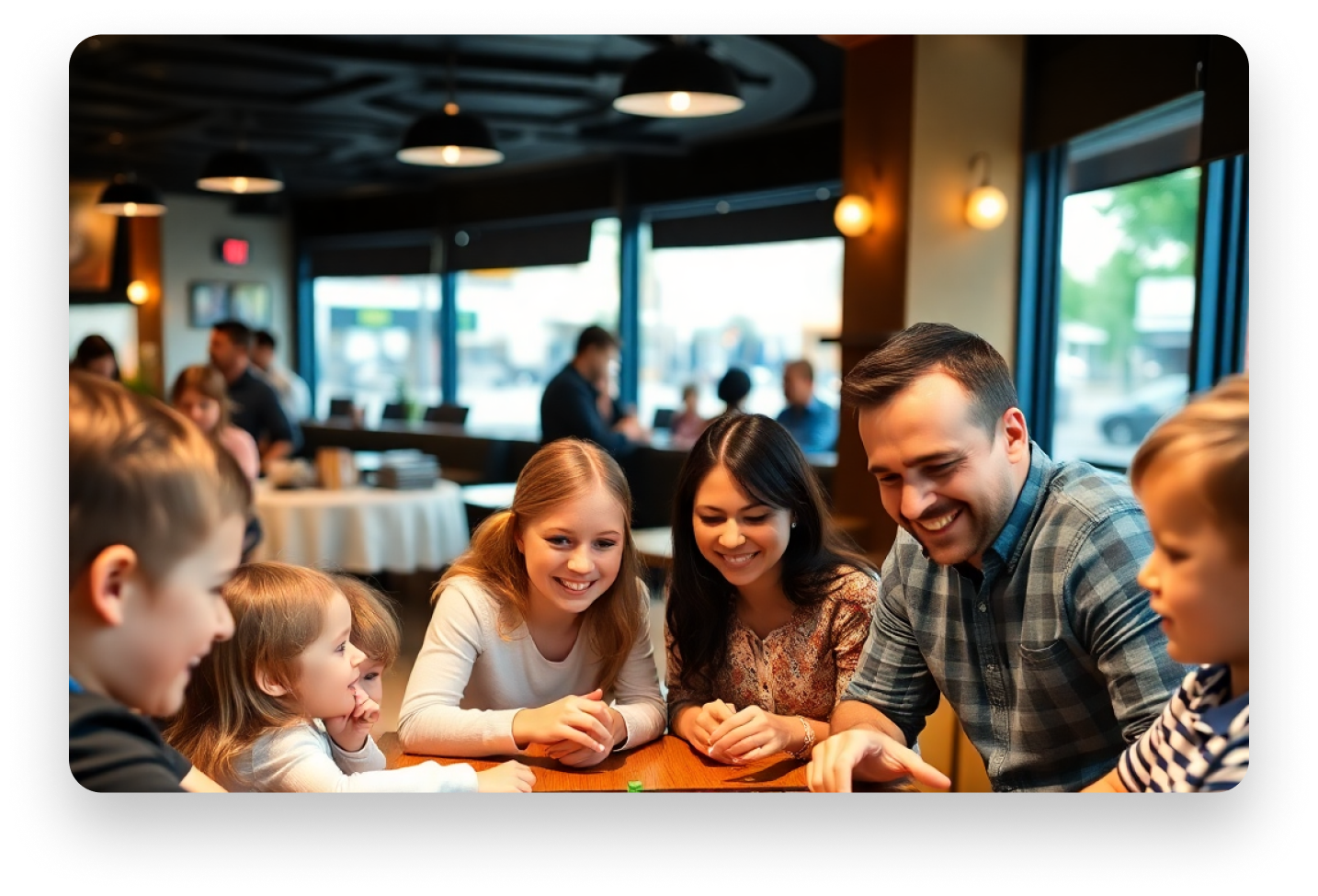 Family playing board games