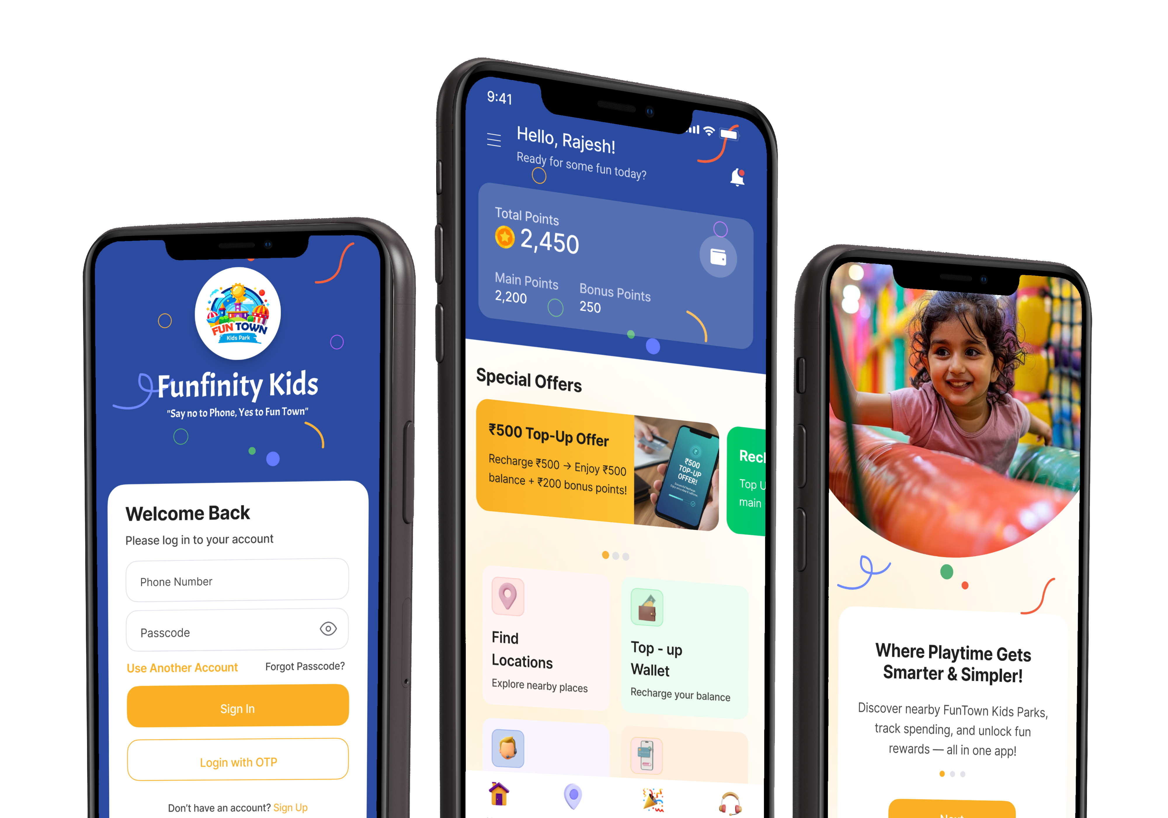 Funfinity app mockup